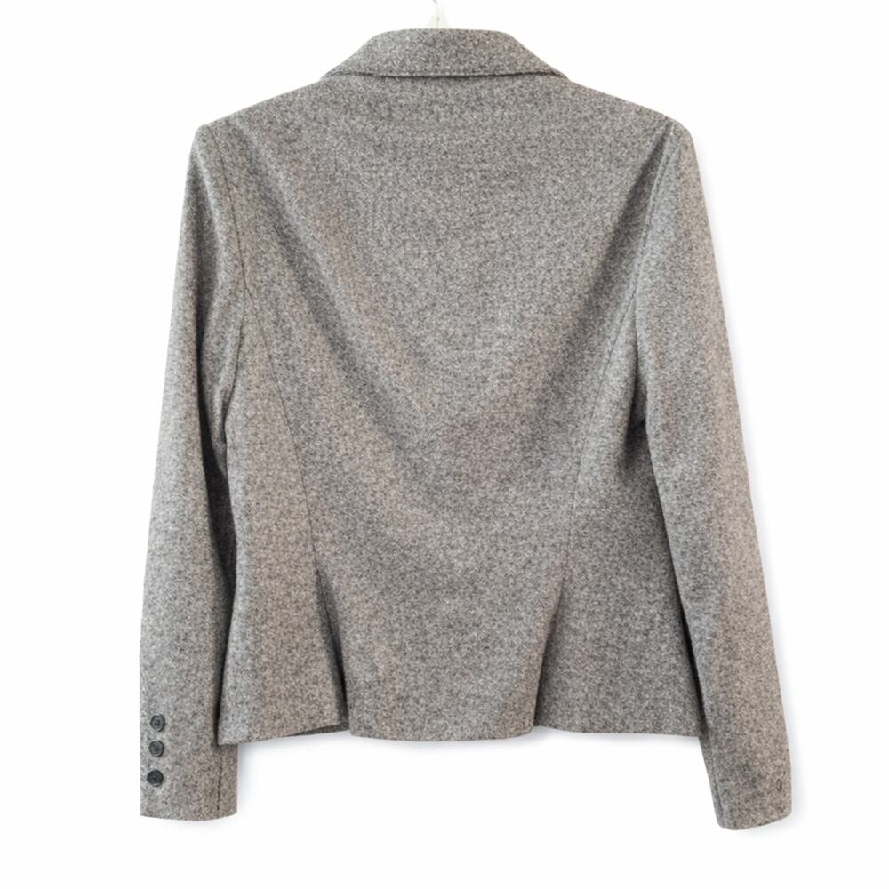Y2K Nine West Wool Silk Blend Jacket Gray Herringbone Career Size 8 - Picture 4 of 9